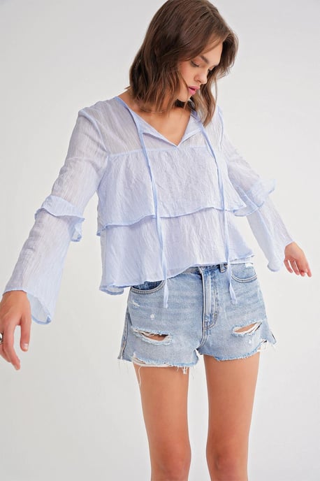 Rüschenshirt mit Schleifendetail - Image 3