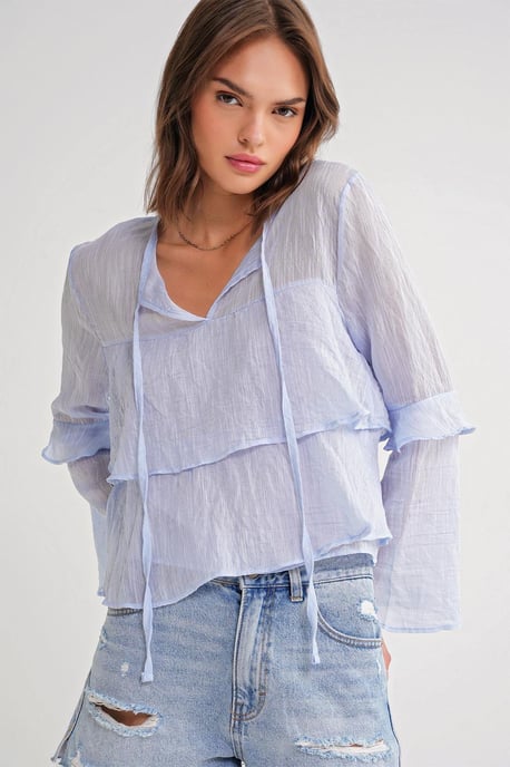 Rüschenshirt mit Schleifendetail - Image 4