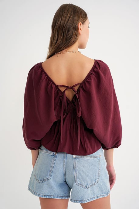 V-Ausschnitt-Bluse mit Rüschendetail - Image 4
