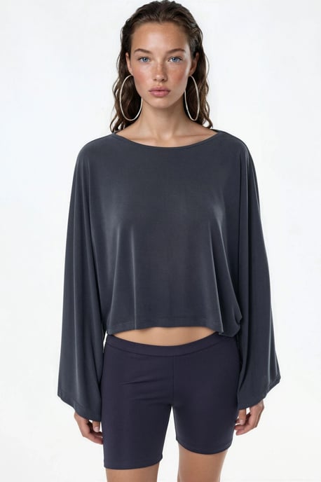 Lässige Bluse mit weiter Bootsausschnitt - Image 1