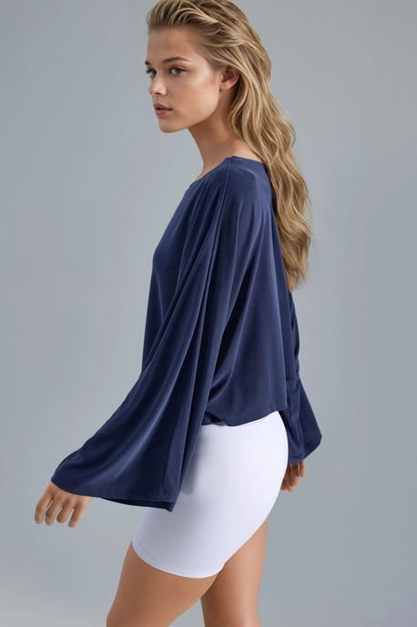 Lässige Bluse mit weiter Bootsausschnitt - Image 3