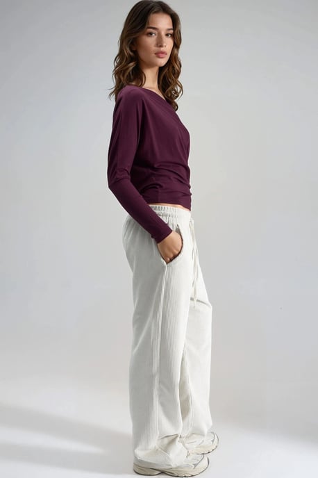 Boot-Ausschnitt Drapierte Bluse - Image 5