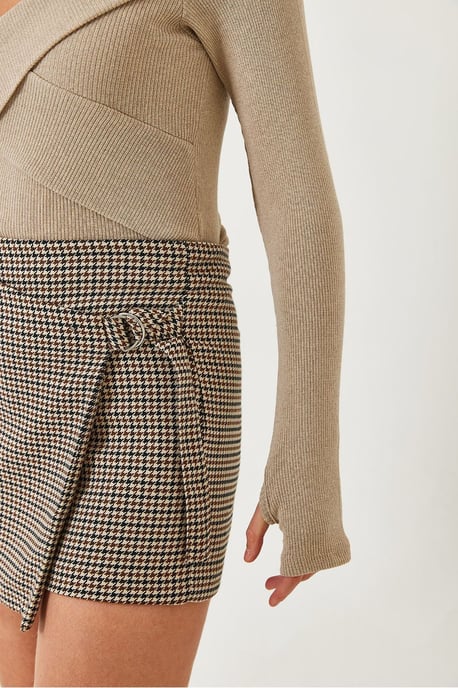 Trägerlose gerippte Texturbluse - Image 3