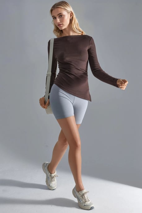 Bootsausschnitt Baumwollbluse - Image 2
