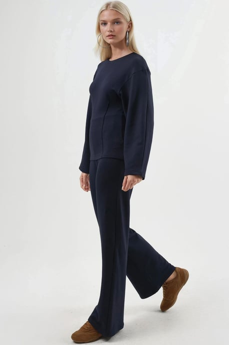 Crew-Neck Langarm Figurbetonte Bluse - Image 5