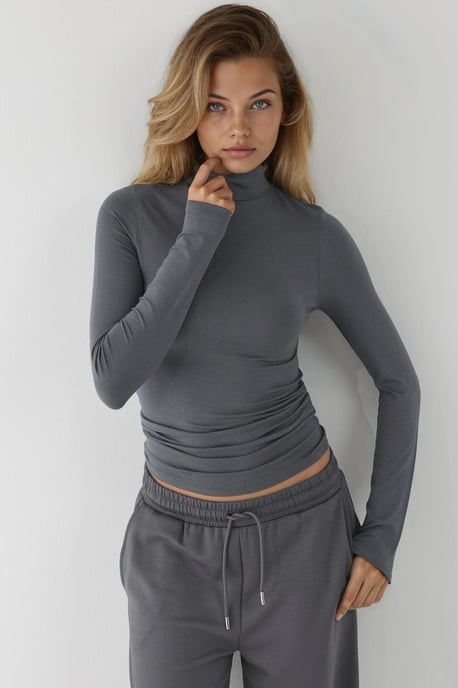 Slim Fit Halbturtleneck-Bluse - Image 1