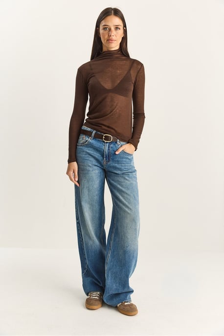 Taillierte Langarm-Turtleneck-Bluse - Image 2