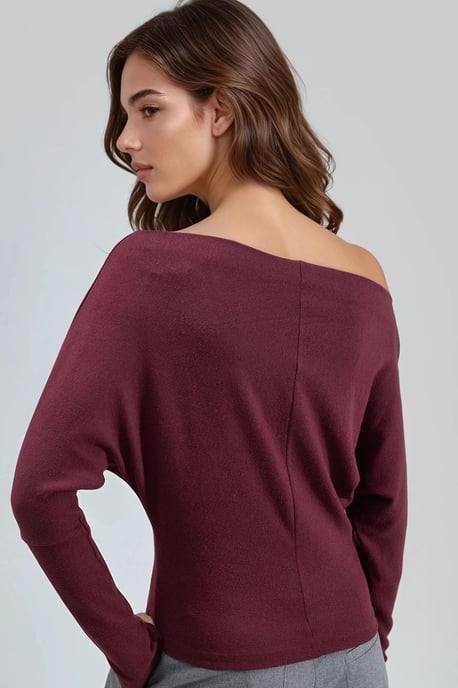 Bootsausschnitt-Bluse mit Stein-Accessoire - Image 3