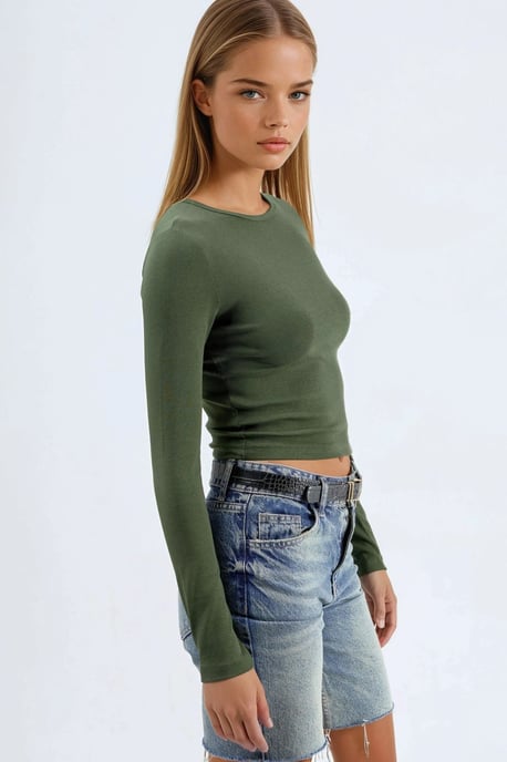 Langarm-Bluse mit Rundhalsausschnitt - Image 2