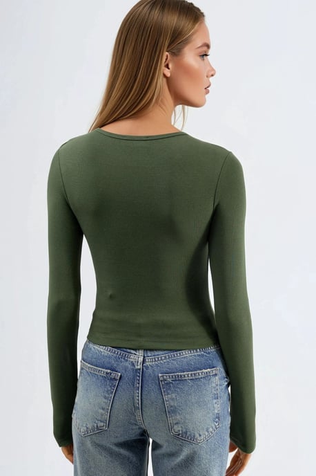 Langarm-Bluse mit Rundhalsausschnitt - Image 3