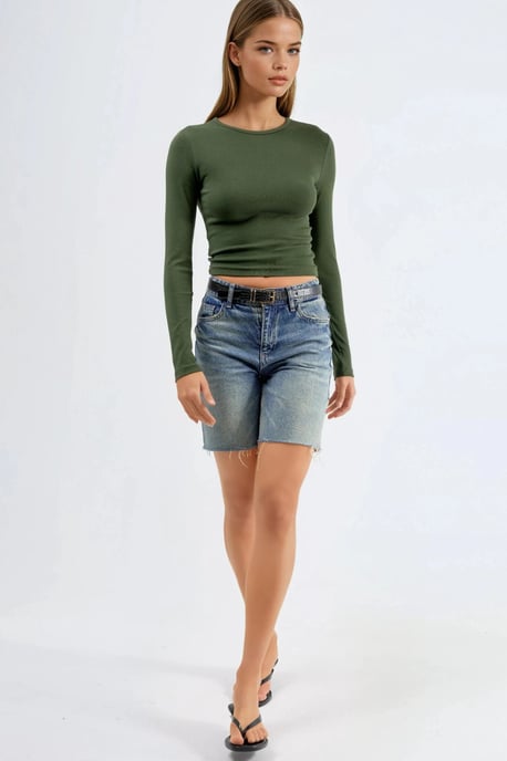 Langarm-Bluse mit Rundhalsausschnitt - Image 4