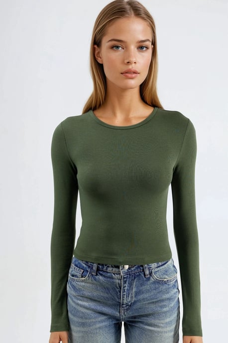 Langarm-Bluse mit Rundhalsausschnitt - Image 6