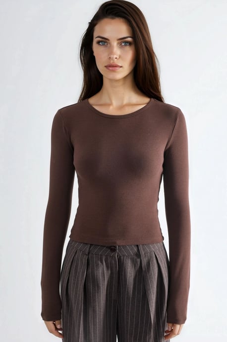 Langarm-Bluse mit Rundhalsausschnitt - Image 5