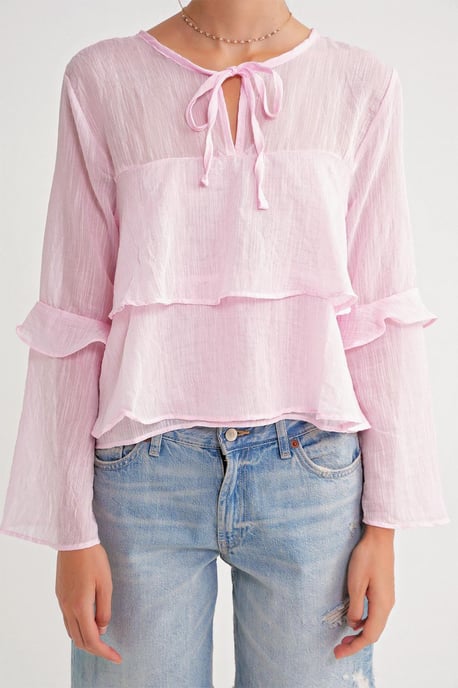 Rüschenshirt mit Schleifendetail - Image 6
