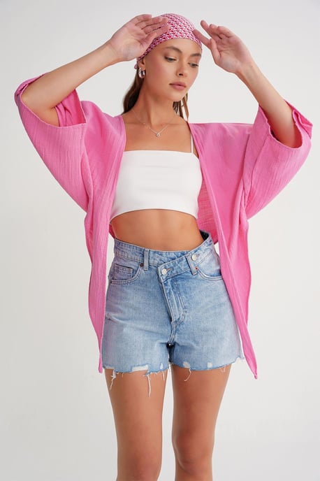 Texturierte V-Ausschnitt Bolero-Bluse - Image 2