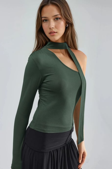 Einärmelige Bluse mit Schalldetail - Image 2