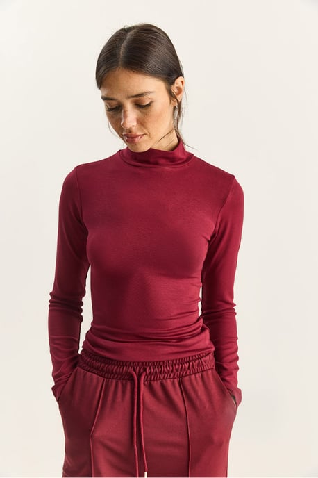Slim Fit Langarm-Halbpolyesteroberteil - Image 2