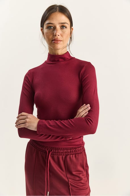 Slim Fit Langarm-Halbpolyesteroberteil - Image 4