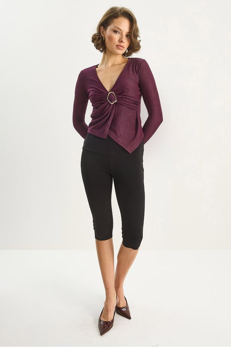 Doppelt breasted Bluse mit Accessoire-Detail - Image 5