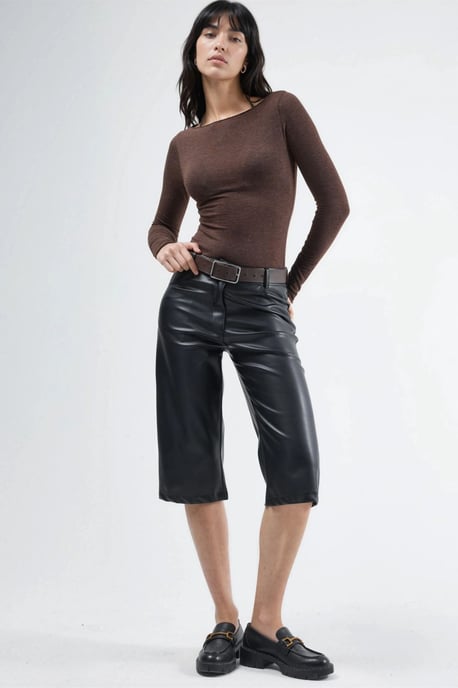 Boots-Ausschnitt Langarm Leichte Bluse - Image 4