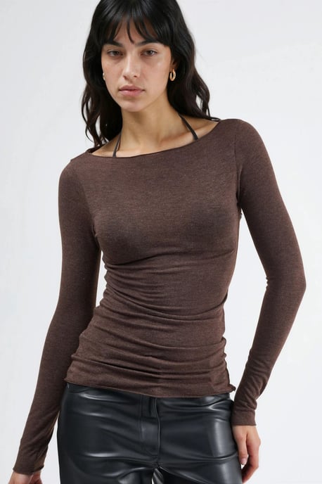 Boots-Ausschnitt Langarm Leichte Bluse - Image 6