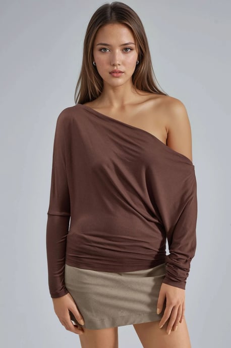 Schulterfreie Drapierte Bluse - Image 1
