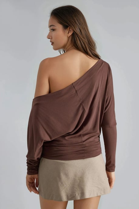 Schulterfreie Drapierte Bluse - Image 3