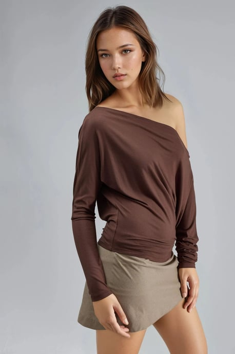 Schulterfreie Drapierte Bluse - Image 4