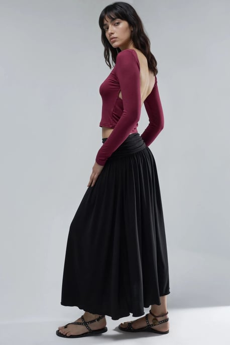 Slim Fit Crop Bluse mit Rückendetail - Image 4
