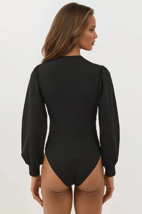 Slim Fit V-Ausschnitt Body mit Ballonärmeln - Image 6
