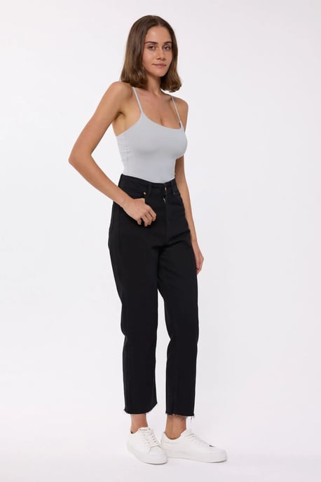 Grundlegender Gewebter Spaghetti-Träger Bodysuit - Image 3