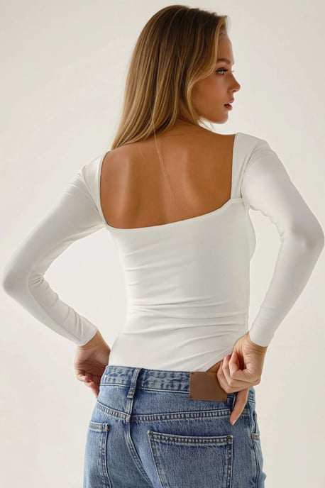 Schmal geschnittenes Kurzarm-Strickbodysuit - Image 5