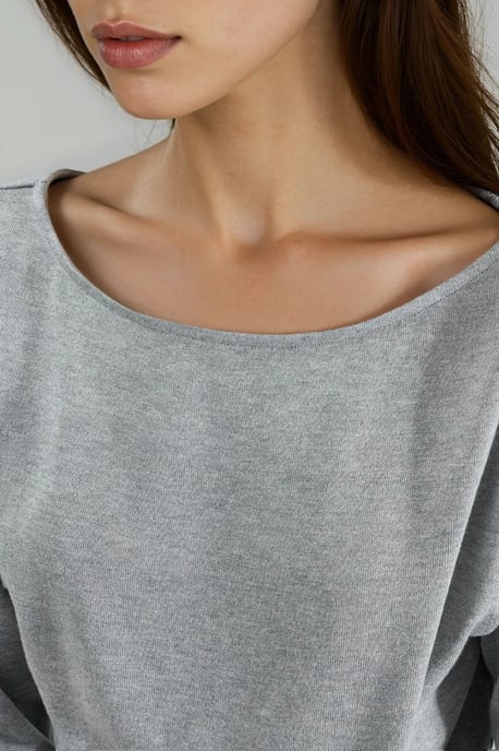 Bootehalsausschnitt Langarm Elastische Bluse - Image 5