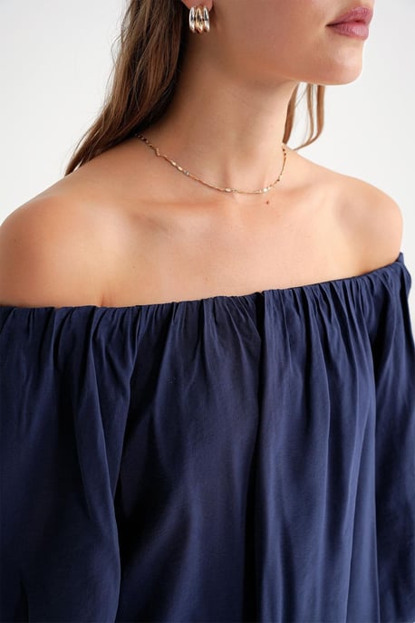 Modal-Mischbluse mit Madonna-Kragen und Rüschendetails - Image 5