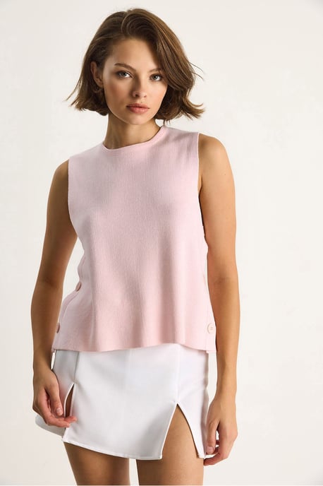 Knopfdetaillierte Strickbluse - Image 2