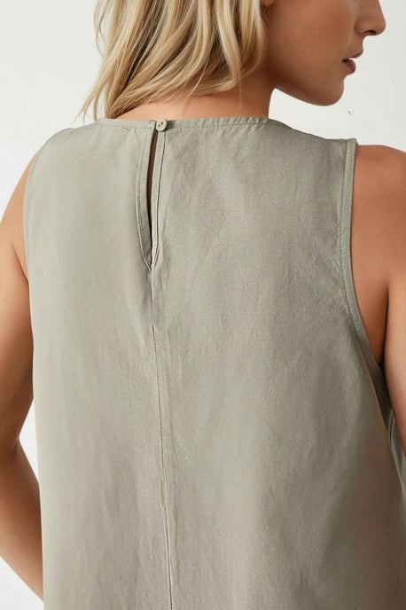 Mixray Kollektion Ärmelloses A-Linien Maxikleid mit Rundhalsausschnitt - Image 6