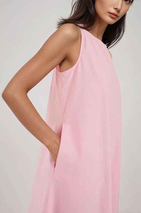 Mixray Kollektion Ärmelloses A-Linien Maxi-Kleid mit Rundhalsausschnitt - Image 2