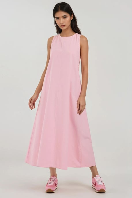 Mixray Kollektion Ärmelloses A-Linien Maxi-Kleid mit Rundhalsausschnitt - Image 6