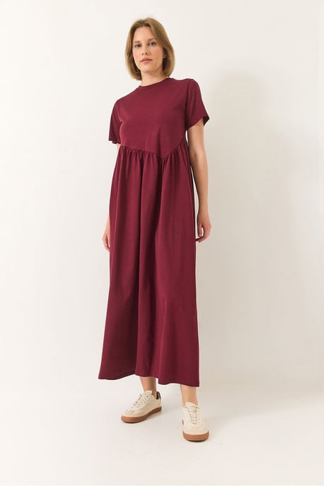 Maxi Rundhalsausschnitt Lässiges Strickkleid - Image 2