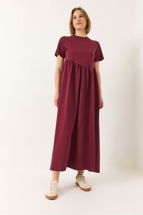 Maxi Rundhalsausschnitt Lässiges Strickkleid - Image 3