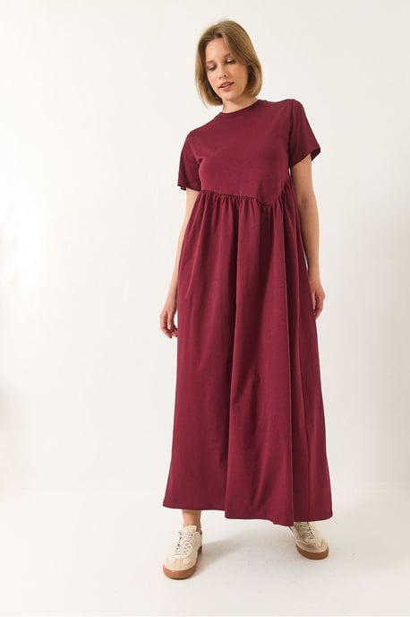 Maxi Rundhalsausschnitt Lässiges Strickkleid - Image 4
