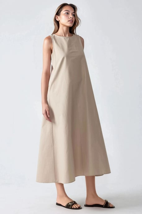 Mixray Kollektion ärmelloses A-Form Maxi-Kleid mit Rundhalsausschnitt - Image 2