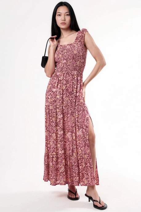 Maxikleid mit Paisley-Print und quadratischem Kragen - Image 1