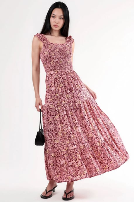 Maxikleid mit Paisley-Print und quadratischem Kragen - Image 2