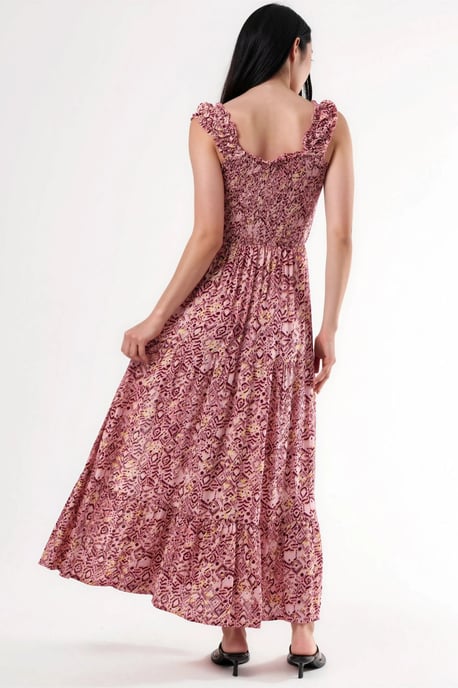 Maxikleid mit Paisley-Print und quadratischem Kragen - Image 4