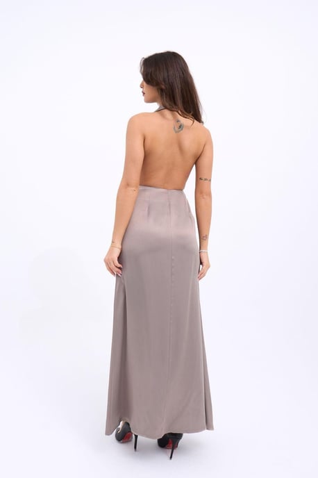 Satin Halterneck Drapekleid - Image 3