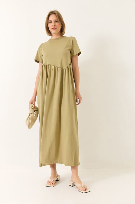 Maxi Rundhals Lässiges Strickkleid - Image 2