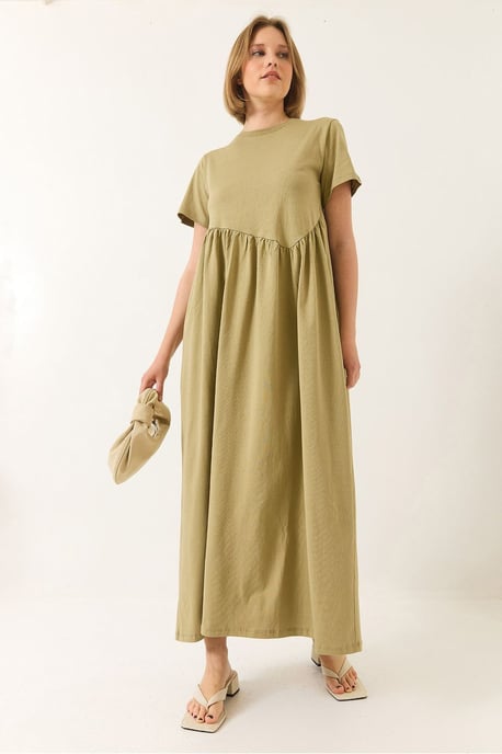 Maxi Rundhals Lässiges Strickkleid - Image 4