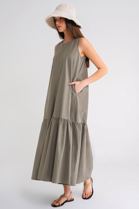 Maxikleid mit Kragen und Rüschendetails - Image 1