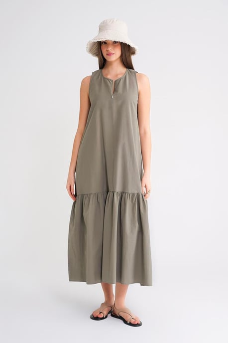 Maxikleid mit Kragen und Rüschendetails - Image 2